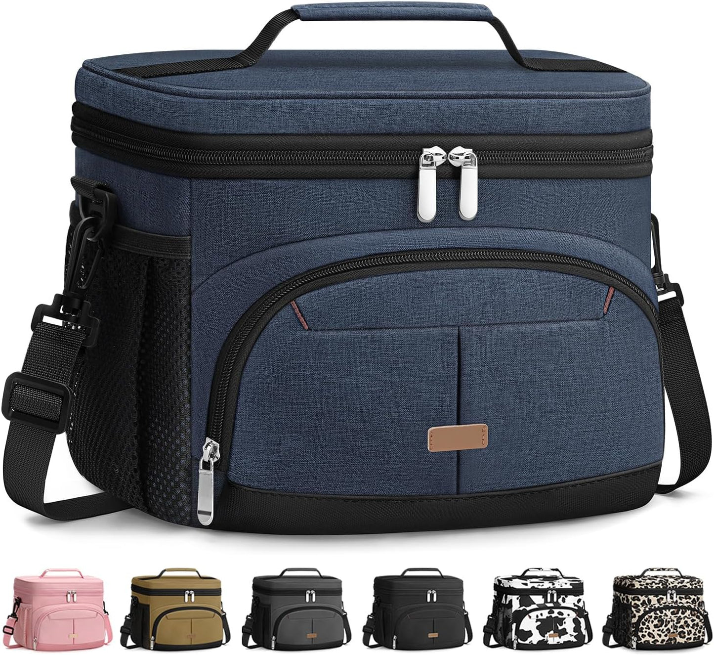 Lunch Box for Man Women, Insulated Lunch Bag Cooler Bag Leakproof Lunchbox Lunch Tote Bags with Removable Strap for Work School Picnic Travel (Blue/12L