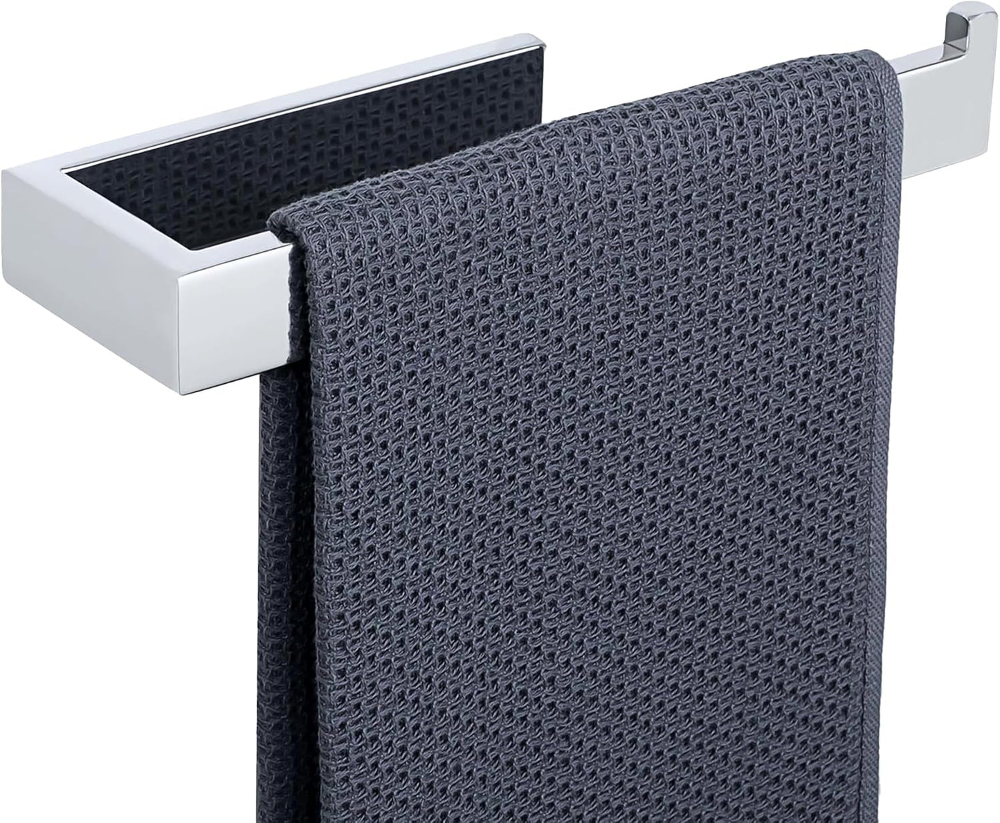 Sayayo Chrome Towel Ring for Bathroom, 10 Inch Hand Towel Bar Towel Rack Towel Holder Wall Mounted Square, SUS304 Stainless Steel