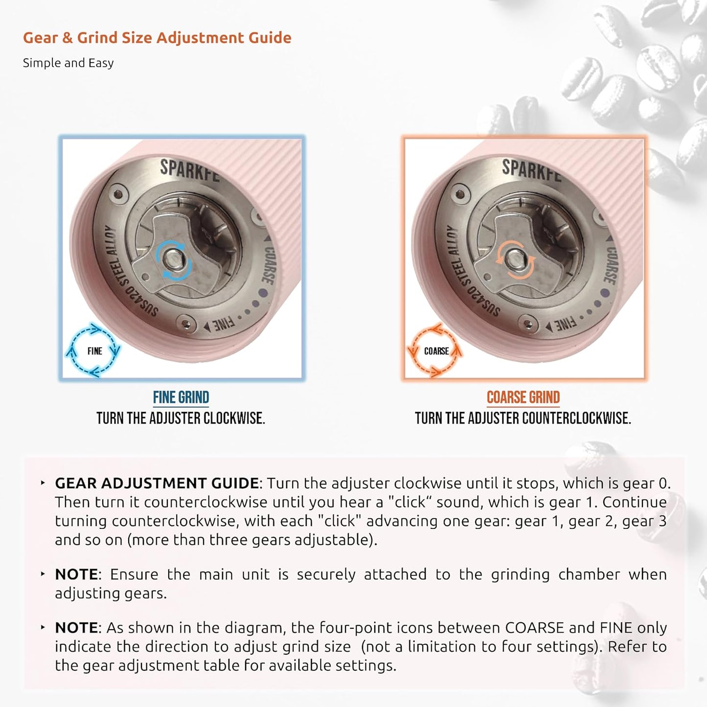 Portable Electric Coffee Grinder, Rechargeable Handheld Grinder with Stainless Steel Conical Burr, Adjustable Grind Settings, for Espresso, Moka, Pour Over, French Press, Cold Brew, Azure