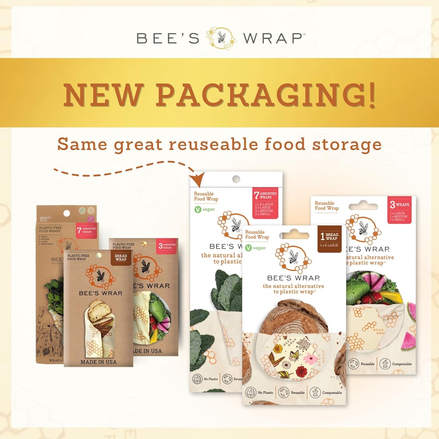 Bee's Wrap Beeswax Wraps for Food - Bakery Lane Cut to Size 14x52" Wax Paper Roll - Made in USA Reusable Waxed Paper & Bowl Covers - Organic & Eco-Friendly Alternative to Aluminum Foil & Plastic Wrap