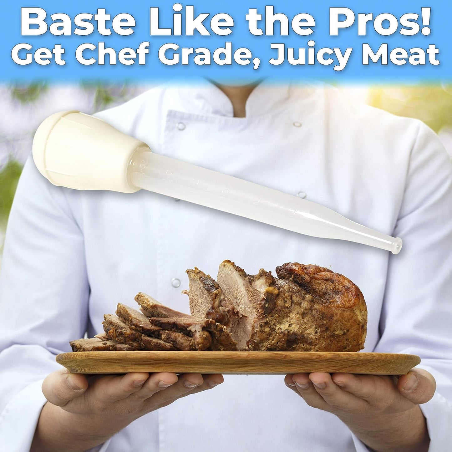 BPA Free, Pro Grade Turkey Baster 6 Pack. Extra Large 11 Inch Bulb Basters with Measuring Lines Perfect for Cooking Juicy, Tender Meat. Best Plastic Suction Basting Syringe, Kitchen Tools and Supplies