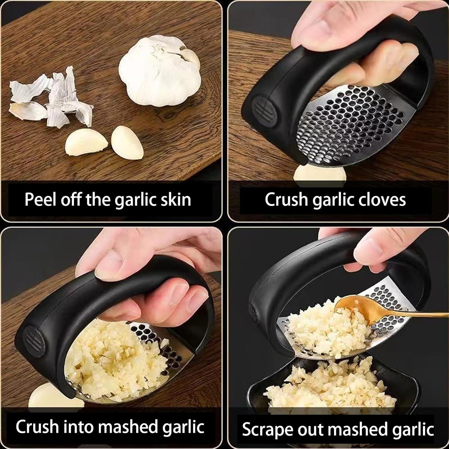 Garlic Press Rocker Stainless Steel New Innovative Garlic Mincer Crusher Chopper Smash Garli