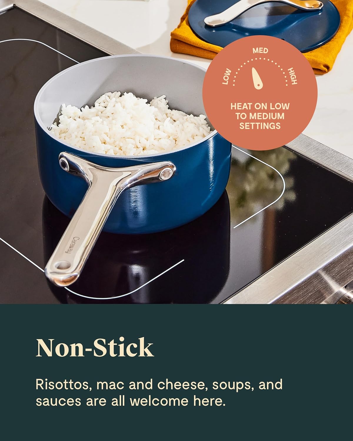 Caraway Nonstick Ceramic Sauce Pans with Lids (3 qt & 1.75 qt) - Non Toxic, PTFE & PFOA Free - Oven Safe & Compatible with All Stovetops (Gas, Electric & Induction) - Sage