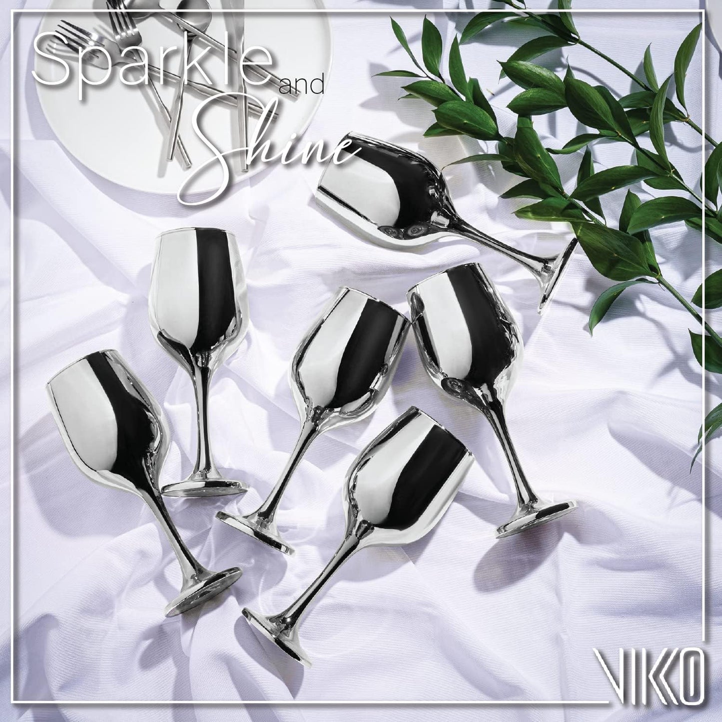 Vikko Décor Wine Glasses,14 Oz Fancy Wine Glass With Stem For Red And White Wine, Thick And Durable Wine Glass, Dishwasher Safe, Great For Wine Tasting, Set Of 6