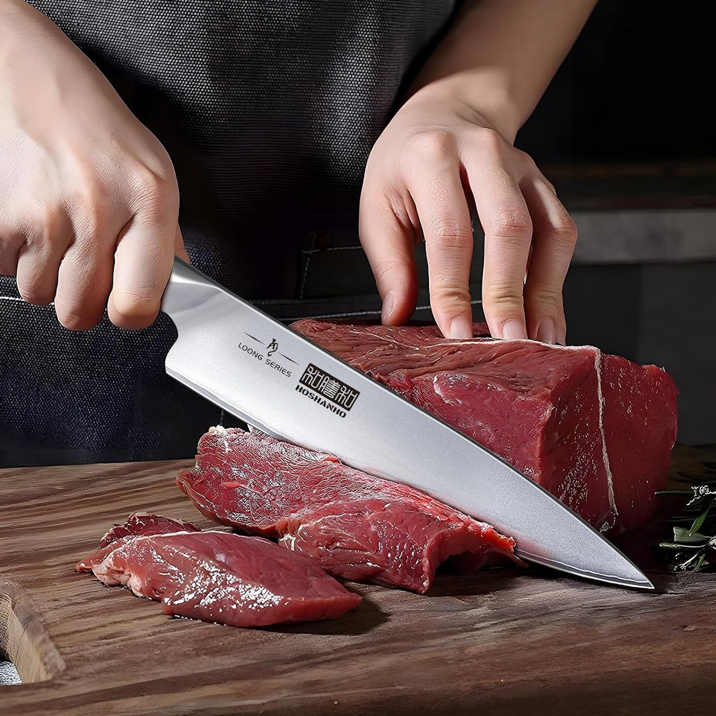 8-Piece Kitchen Knife Set, Japanese High Carbon Super Steel Knife Set with Block, Professional Ultra Sharp Chef Knife Set with Scissors