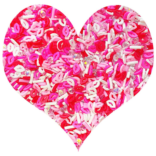 EHOPE Fake Sprinkles Resin Sprinkles Fake Candy Sprinkles Clay Sprinkles Polymer Sprinkles Polymer Clay Slices for Nail Art DIY Crafts Cake Phone Case(40G-Sugar granules+Lips-17)