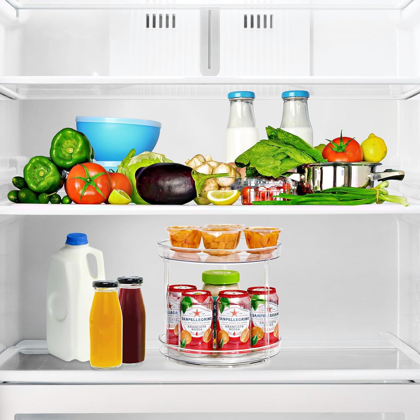 Sorbus 9 Inch 2 Tier Clear Lazy Susan Organizer, Turntable Organizer for Spice Organization for Cabinet, Lazy Susan Turntable for Kitchen, Home, Office, Closet, Laundry Room Organization (2 Pack)