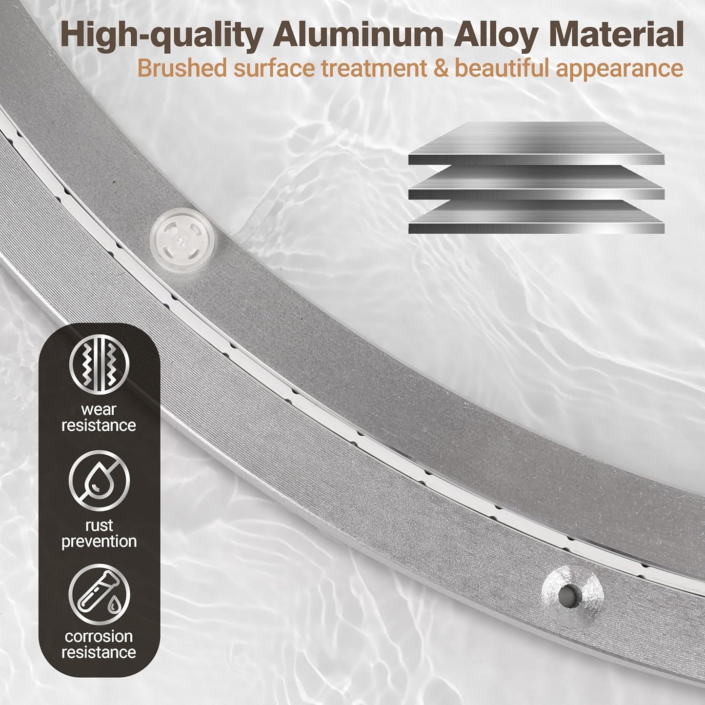 20 Inch Lazy Susan Bearing Aluminum Alloy Rotating Turntable, Non - Slip Mute Metal Bearing Swivel Plate Hardware for Dining and Workbench,660 Pounds Capacity