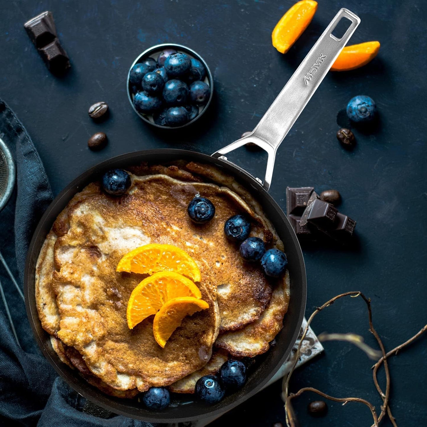 MsMk 7 inch Small Egg Nonstick Frying Pan with Lid, Eggs Omelette Burnt also Non stick, Scratch-resistant, Induction Skillet, Oven Safe to 700°F Pan for Cooking, Dishwasher Safe