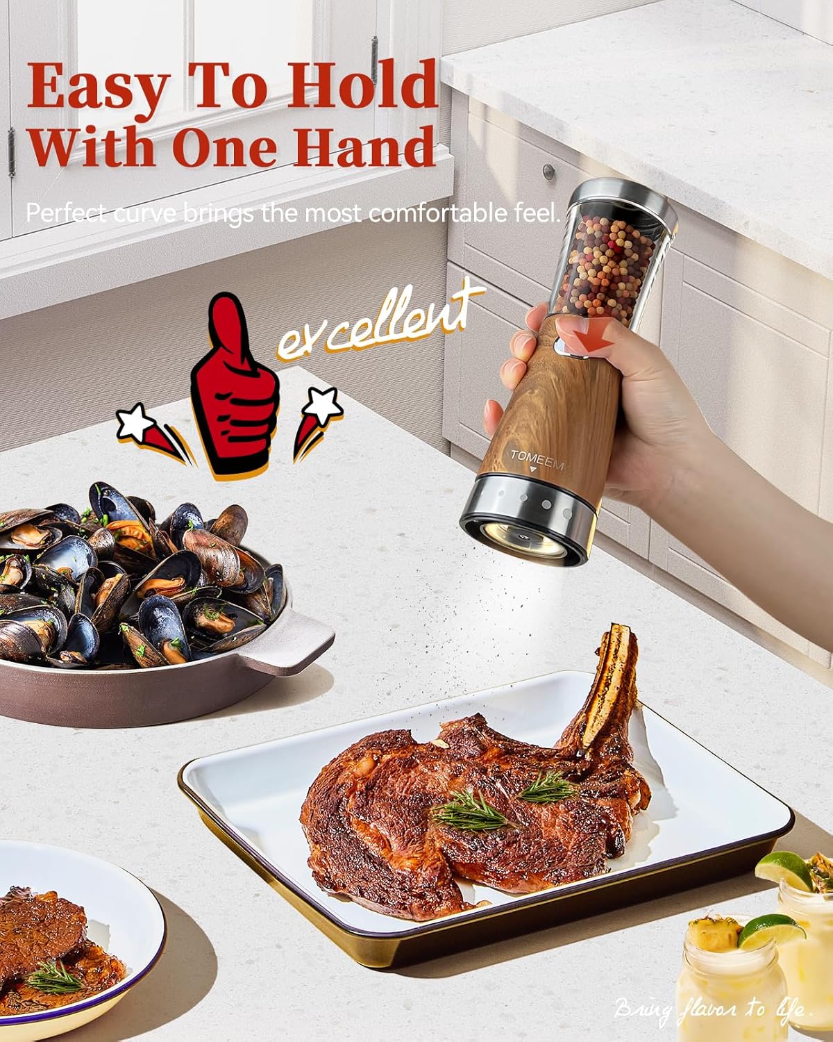 Electric Salt and Pepper Grinder Set with Storage Base, Stainless Steel Rechargeable Salt and Pepper Grinder Set with 4.5 oz Large Capacity, 1.8" Wide Mouth, Adjustable Coarseness, Ideal for Kitchen