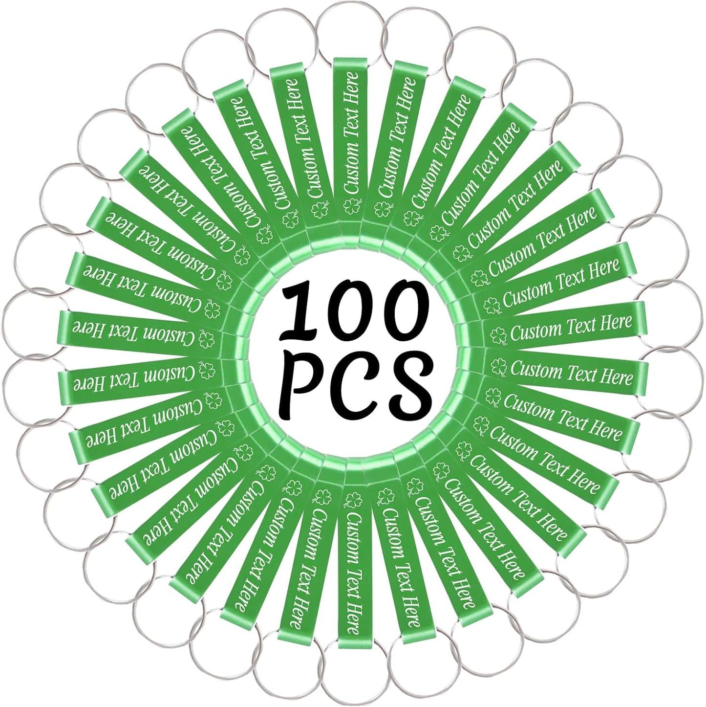 100PCS Personalized Bottle Opener Keychain Bulk Custom Beer Bottle Opener with Logo Text Engraved Wedding Bottle Opener Favors Customized Gifts for Guests Baby Shower Birthday Party-Green