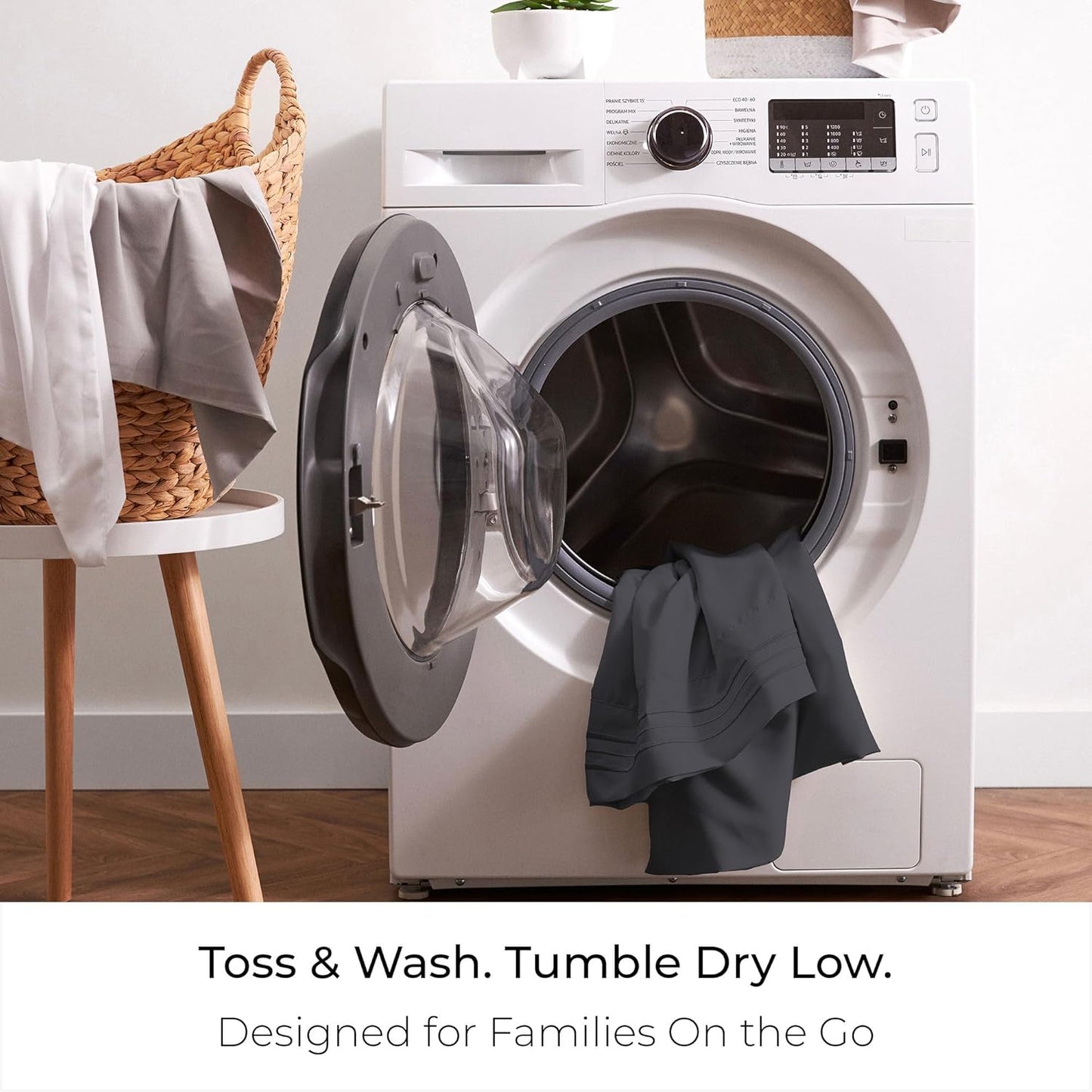 Mellanni Full Sheets Set - 4 PC Iconic Collection Bedding - Hotel Luxury, Extra Soft, Cooling Bed Sheets - Wrinkle, Fade, Stain Resistant (Full, Charcoal)