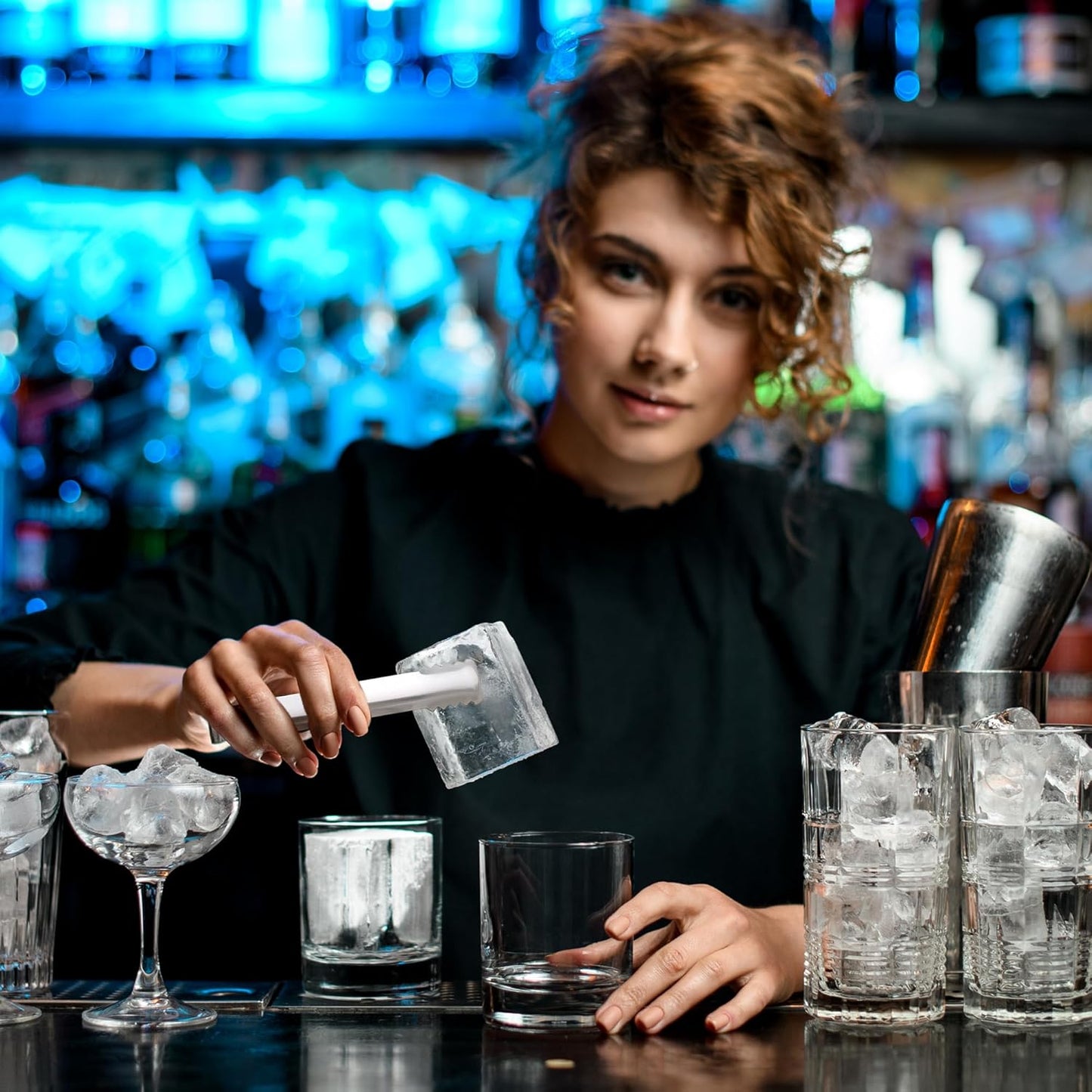 DUGATO Stainless Steel Cocktail Tongs (6 Pack, 6.3 inch) - Small Bar Ice Tongs with Sharp Grip Teeth for Ice Buckets, Sugar, Olives & Garnishes - Party Essentials