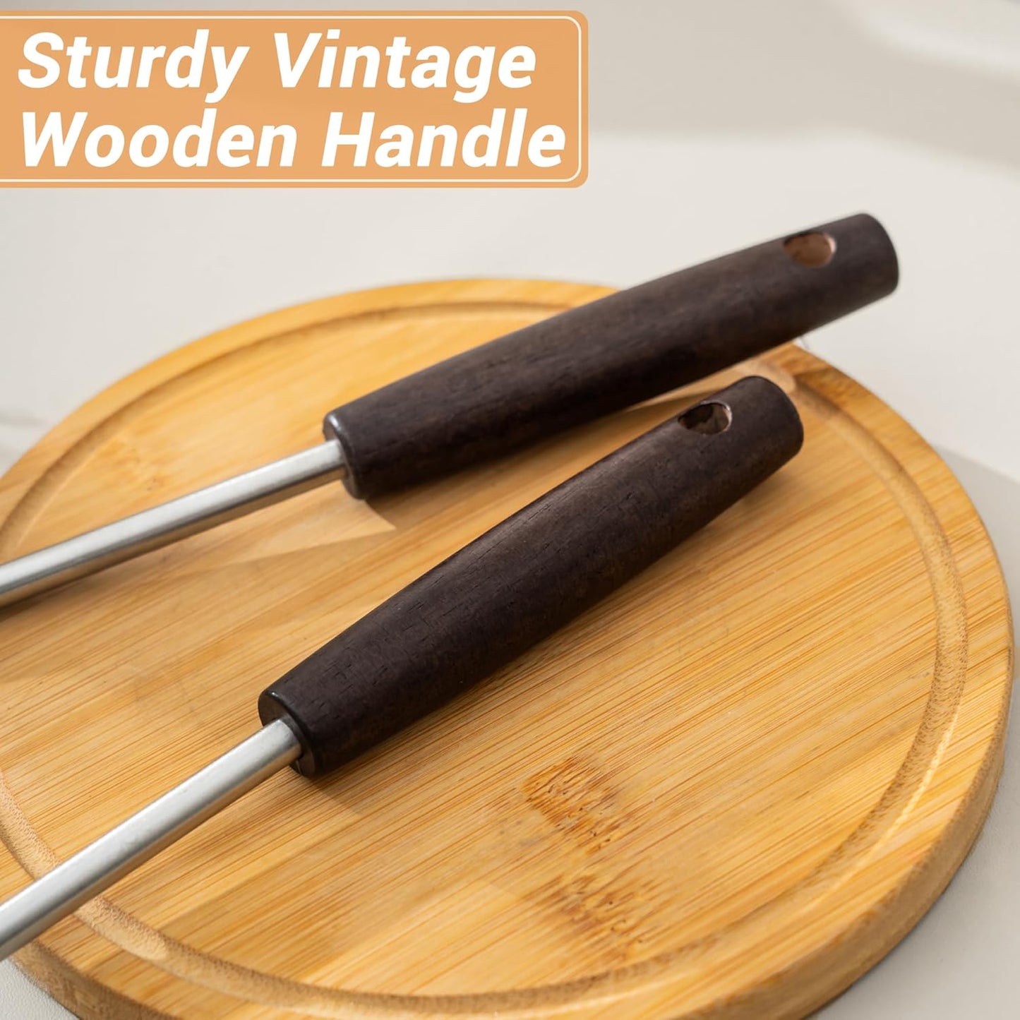 FJNATINH Spatula and Ladle - Set of 2 Wok Tools - Universal Wok Ladle and Spatula - Stainless Steel Cooking Utensils and Wok Accessories,14"-15"