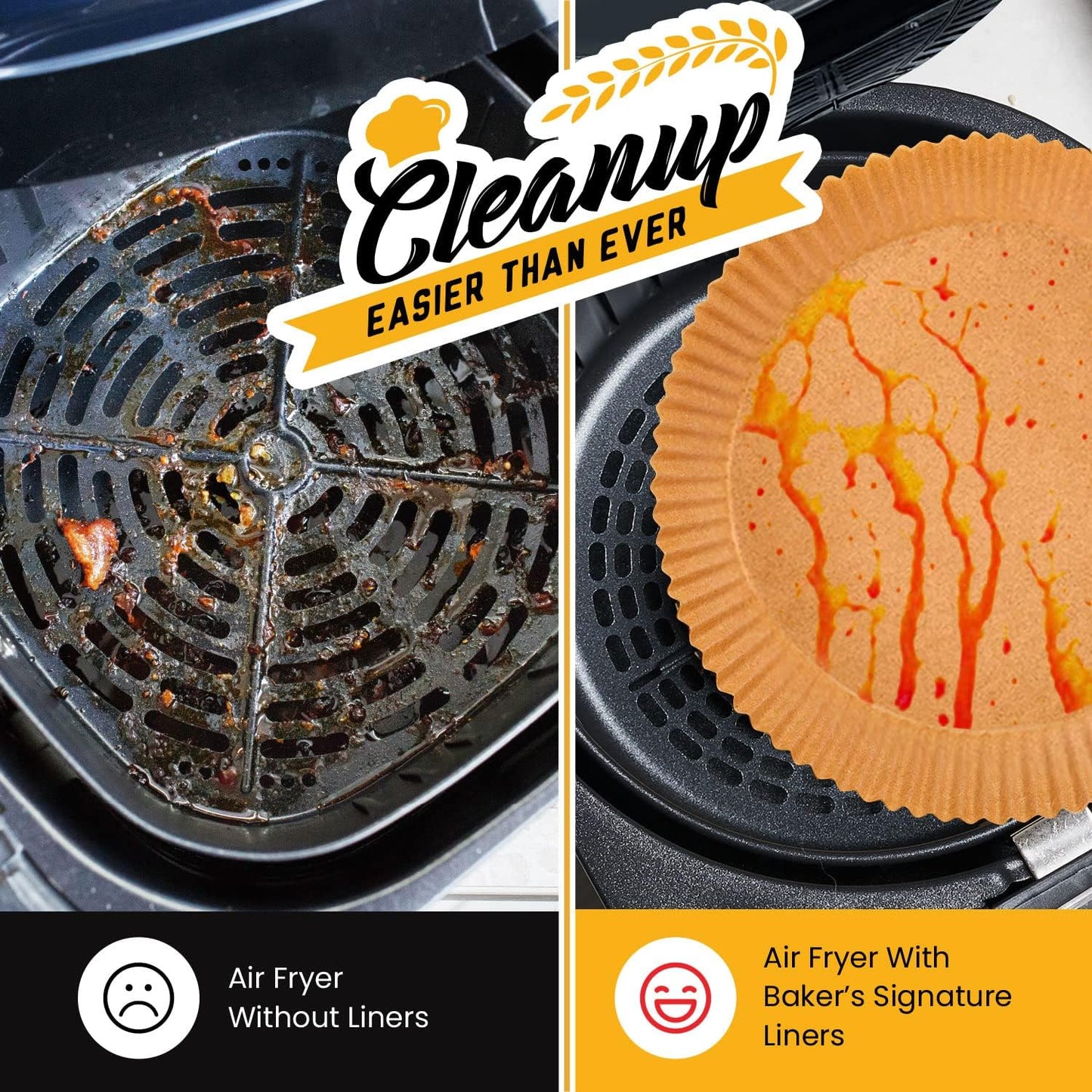 6.3” Small Round Air Fryer Liners, 2-4 qt Airfryer Paper Liners, 125Pcs Disposable parchment paper for air fryer – Non-Stick and Oil Proof for Easy Cleanup by Baker's Signature