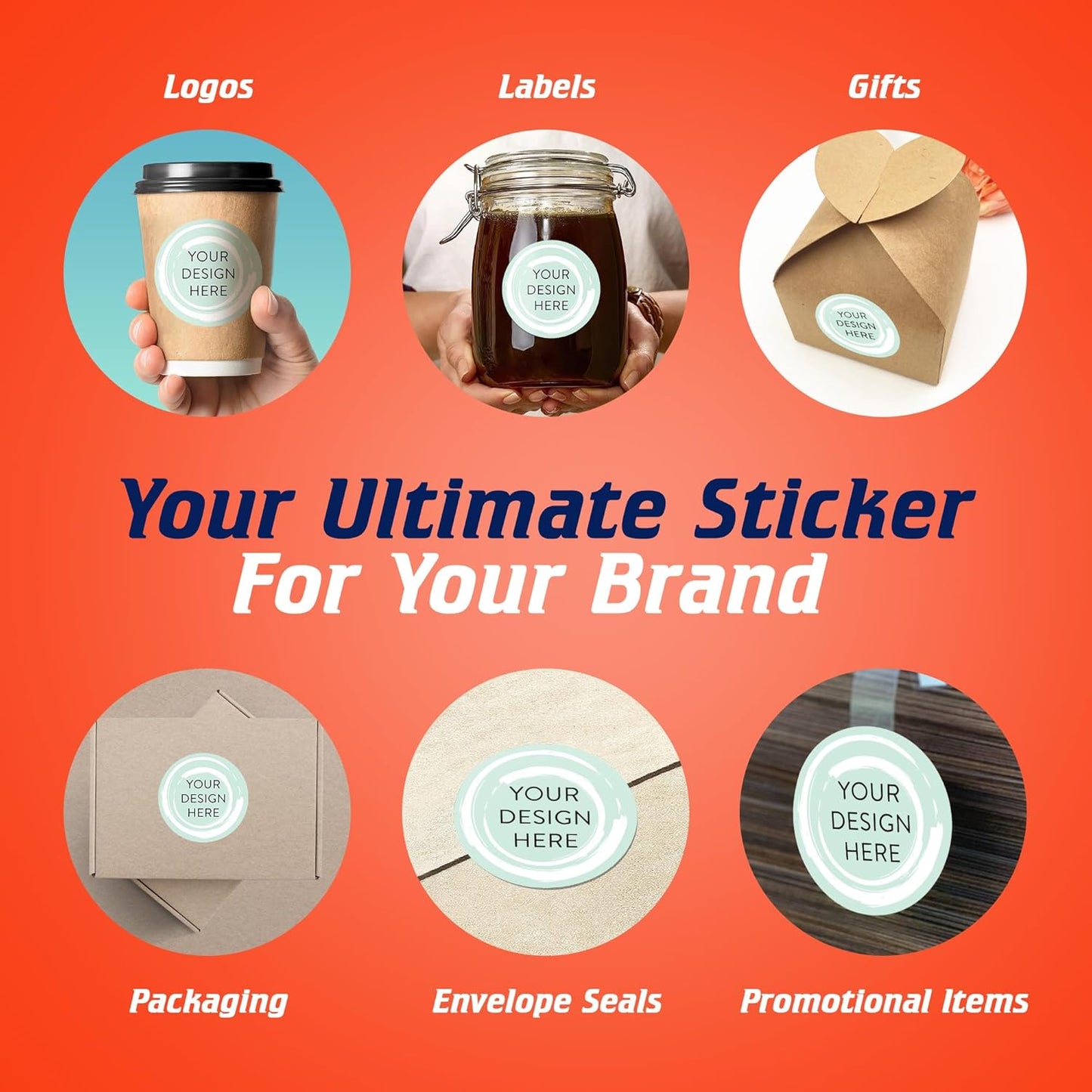 100 Custom Vinyl Stickers - Upload Your own Image, Text, Design, Logo - Personalized Logo Labels for Handmade, Packaging, Bottle, Jars, Candle, Brand Stickers (Mint, 3x3)