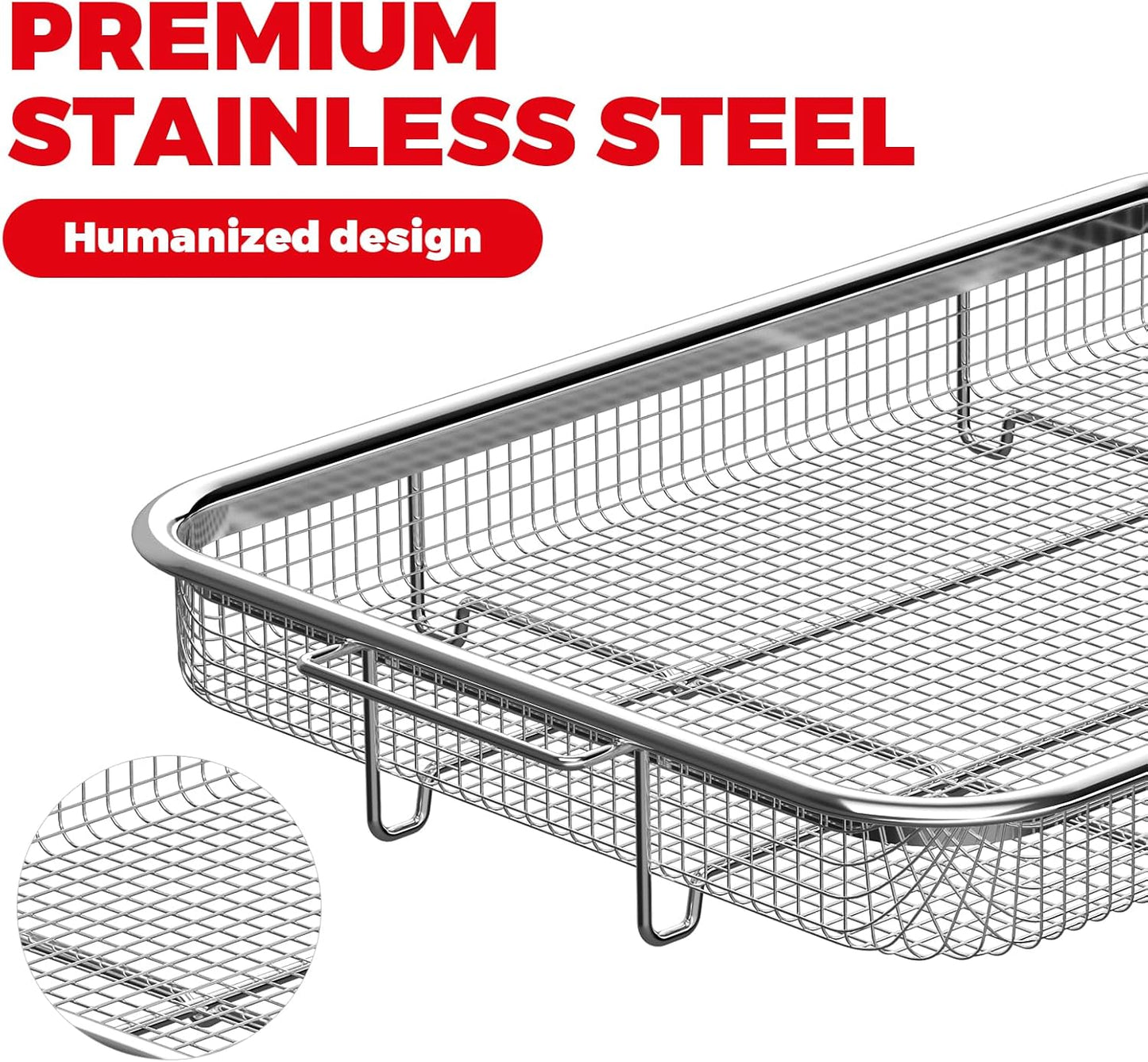 Air Fryer Basket for Oven, Air Fryer Basket and Stainless Steel Baking Tray Pant Oven Air Fryer Pan Rack for Cooking Baking Dishwasher and Broiling (18.7"x12.8")