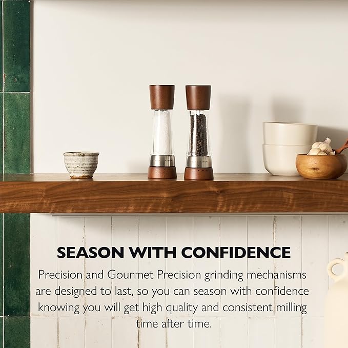 Cole & Mason Derwent Pepper Mill - Refillable Pepper Grinder with Gourmet Precision Mechanisms - Kitchen Accessories for Cooking - Black Peppercorn Grinder for Seasoning - Pepper Mill, Forest Wood