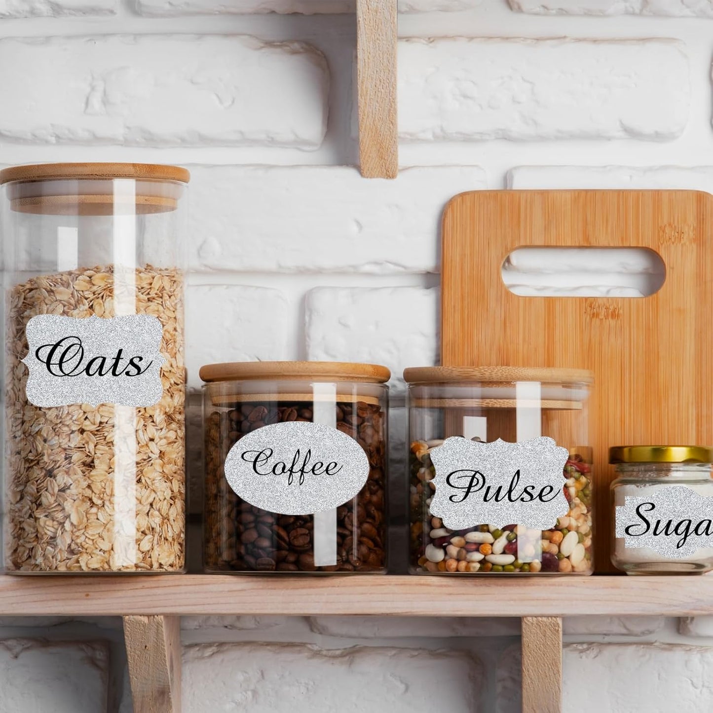 350 PCS Gift Tags Stickers Name Labels Stickers,2" x 1.2" Fancy Shape Stickers Self-Adhesive Handmade Bottle All-Purpose Jar Labels for Presents Cosmetic Decoration Jars Food Craft (Bright Silver)