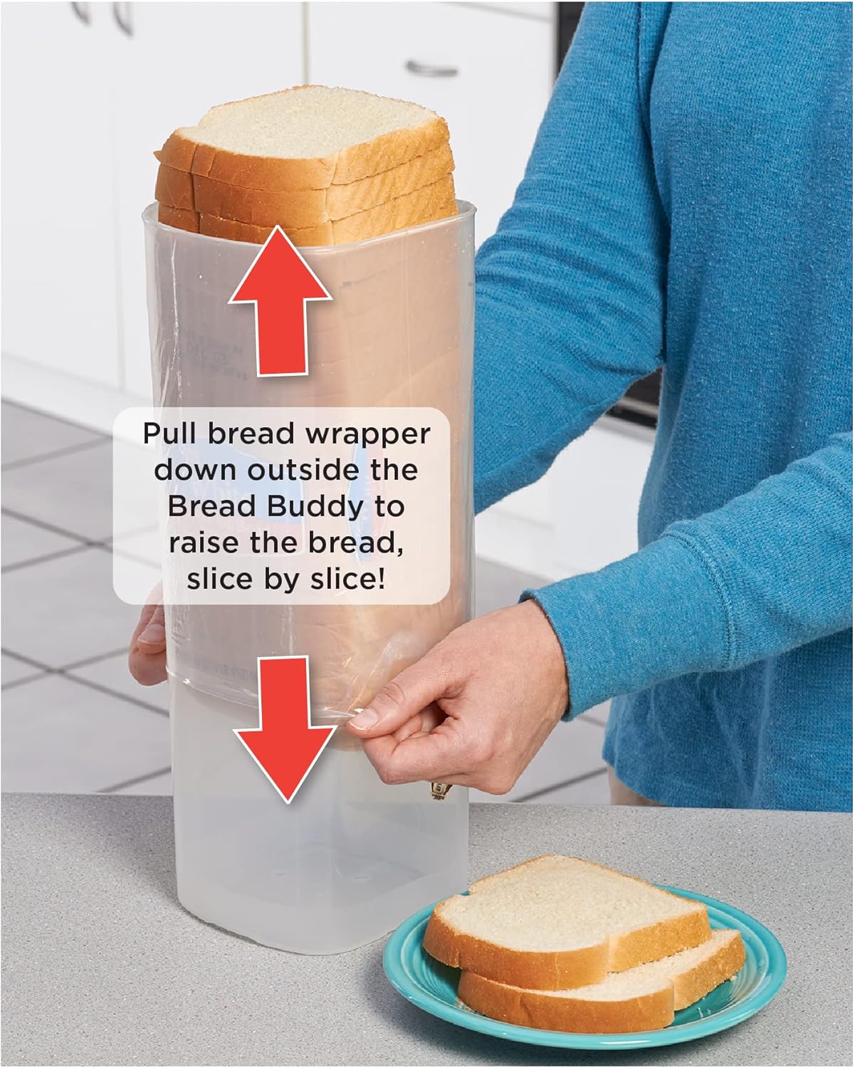 Buddeez Bread Buddy Bread Box – Red Lid, Pack of 2