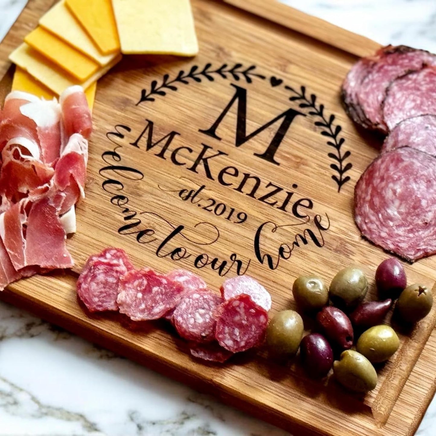 Handmade Personalized Cutting Board - Wedding, New Home, and Bridal Shower Gifts - Engraved Charcuterie Boards