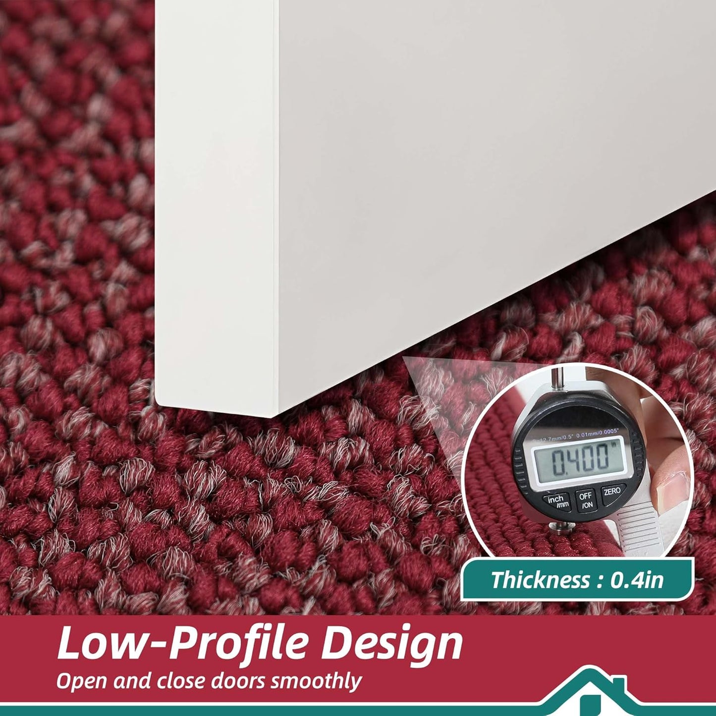 BEQHAUSE Indoor Door Mat 20" x 32", Dirt Trapper Door Mats Non-Slip Entryway Rugs Washable, Resist Dirt Absorbent Welcome Mat, Low Profile Floor Mats for Front Back Door and Entryway, Red