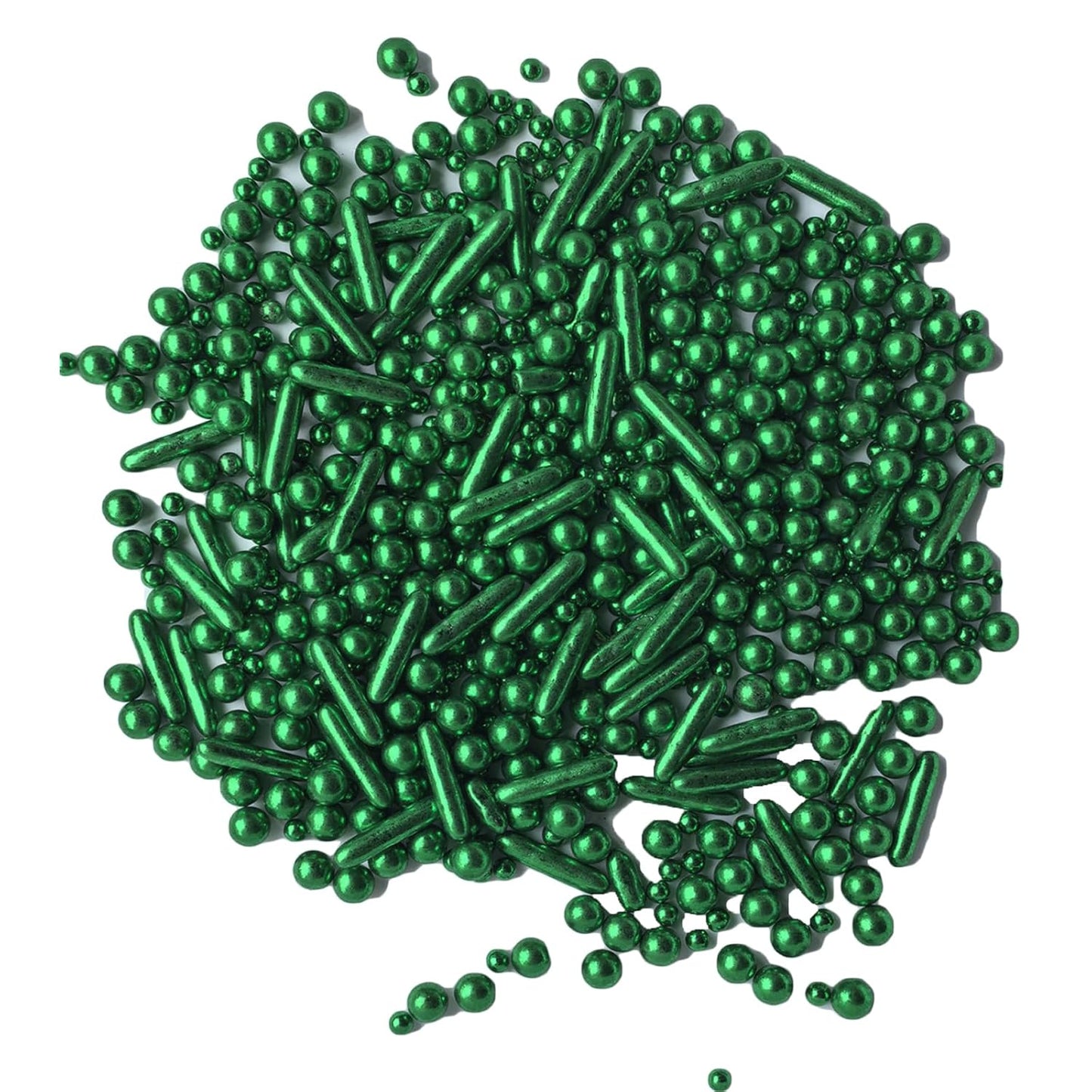 Sprinkles Green Pearl Sugar Candy Mix Size Baking Cake Decorations Cupcake Toppers Celebrations Shaker Jar Wedding Shower Party (120g/4.2oz）