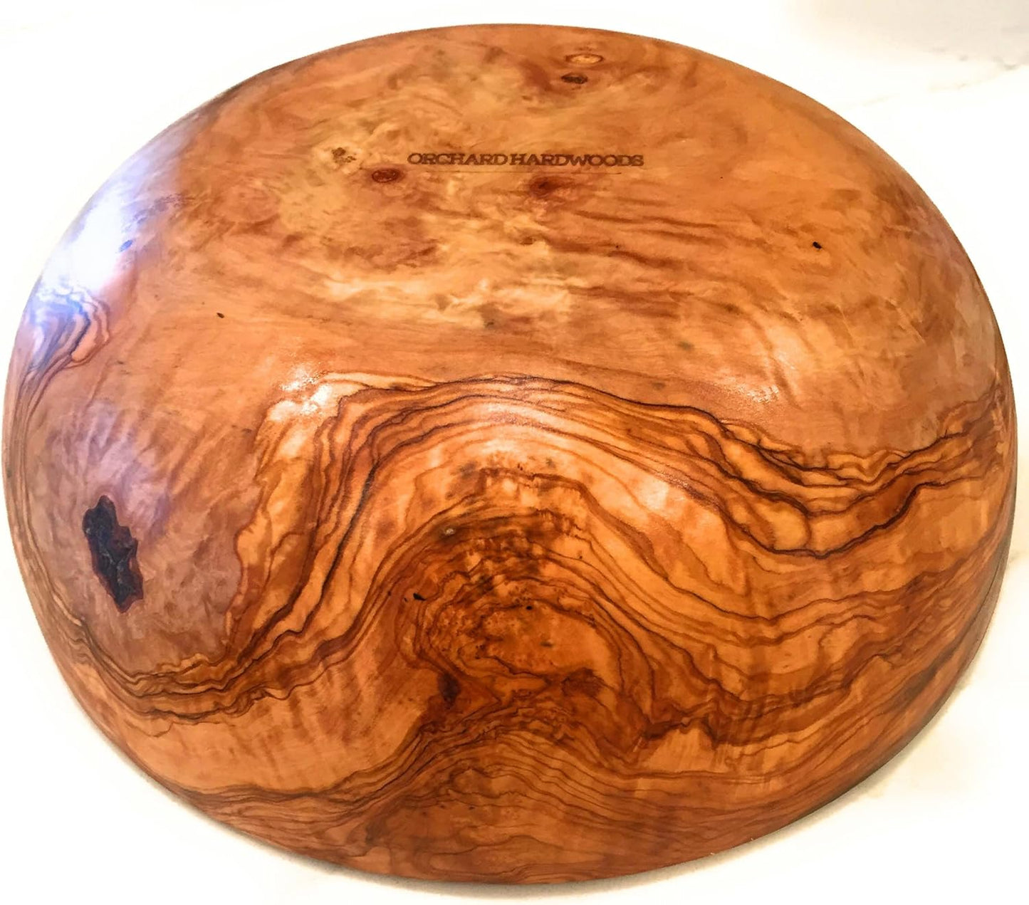 11" Artisan Olive Wood Serving Bowl/Centerpiece Unique decorative Wooden Bowl for Fruit, Salad, Snacks, Chips. In Small 6", Med 7", Lg 8", XL 11", XXL 12". (Extra Large 11 inch)