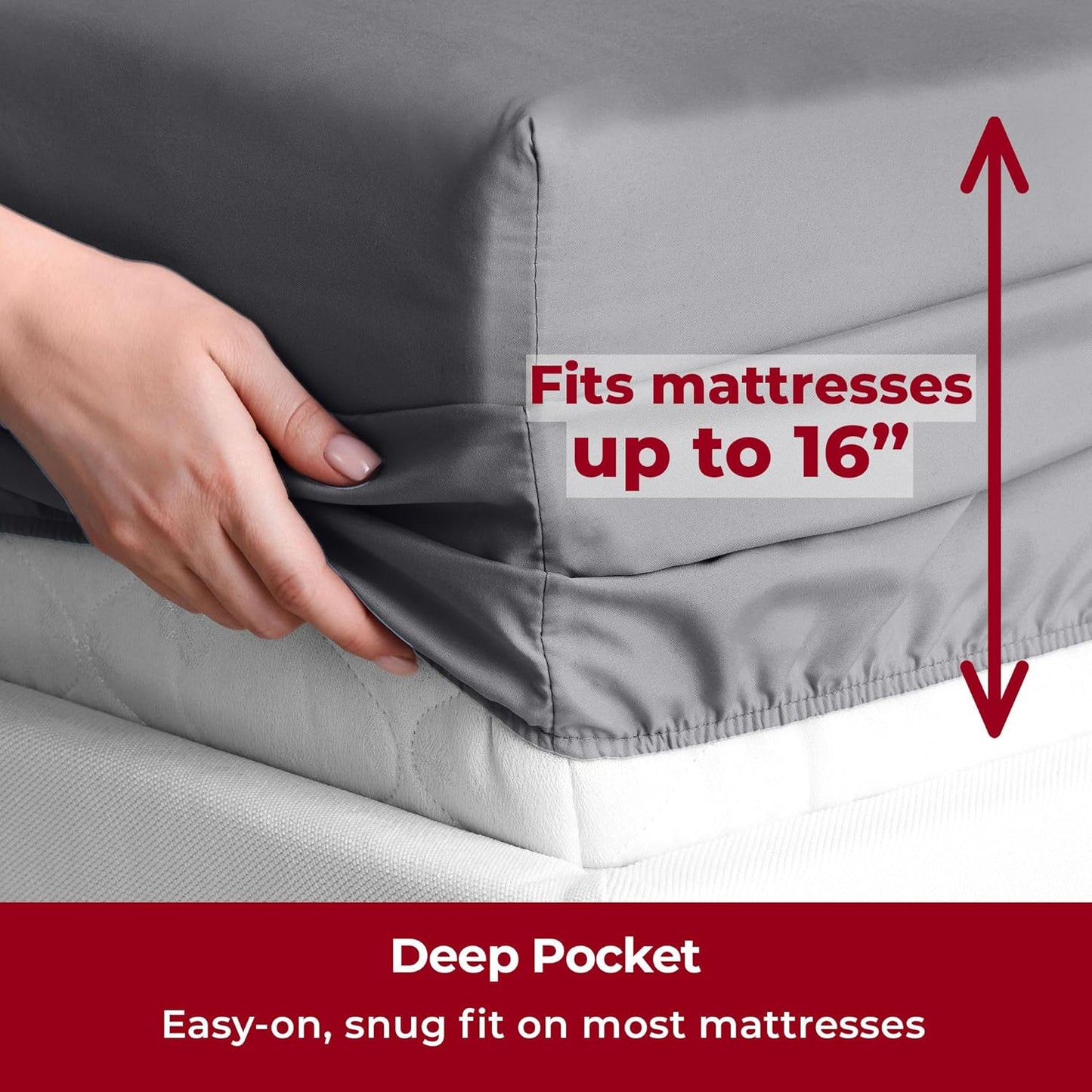 Mellanni Twin XL Sheets Set - 3 PC Iconic Collection Bedding - Hotel Luxury, Extra Soft, Cooling Bed Sheets - Wrinkle, Fade, Stain Resistant (Twin Extra Long, Gray)