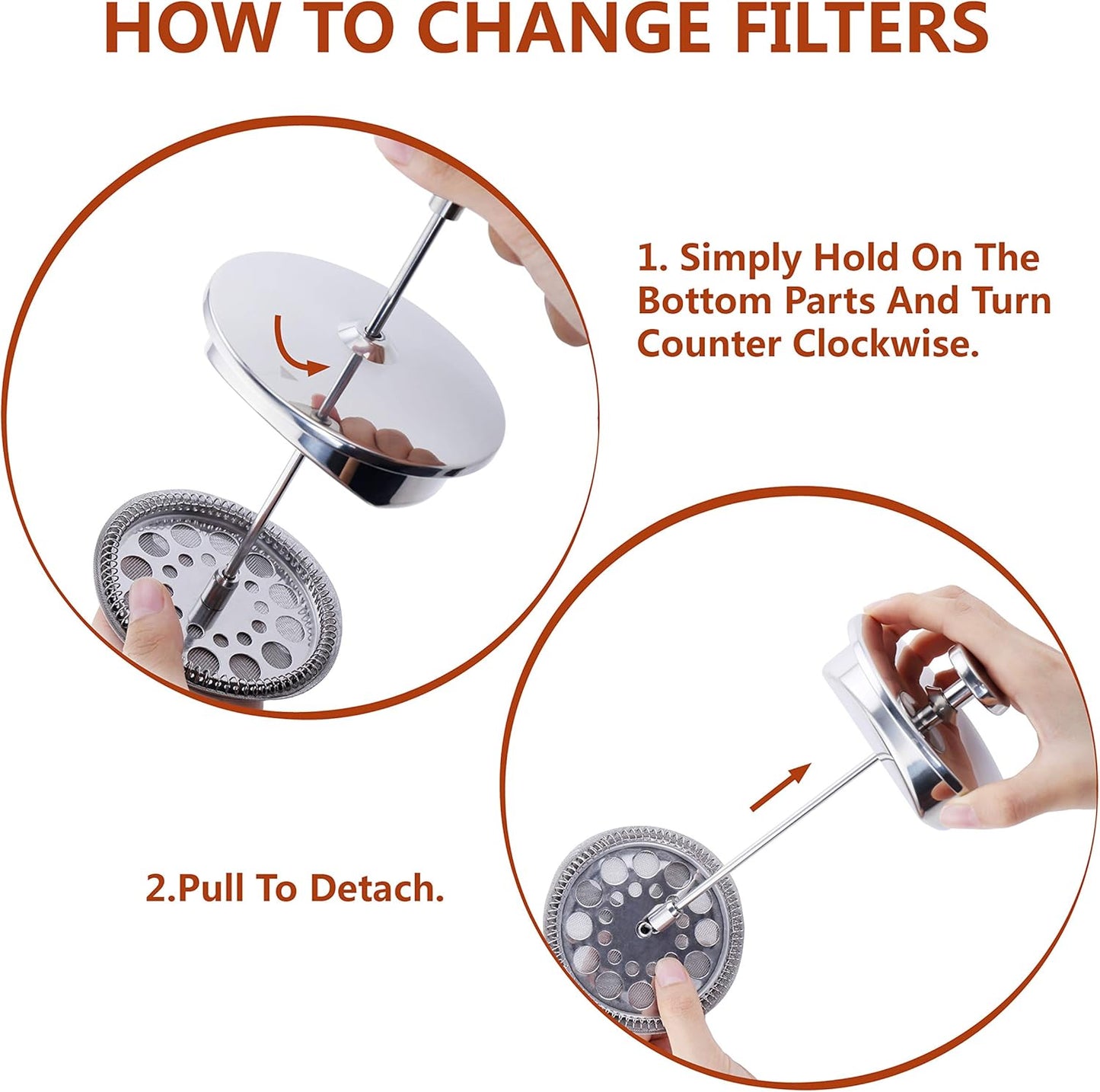 French Press Coffee Maker – 2 Cups Small Stainless Steel Coffee Maker Double Walled French Press 750ML/24OZ