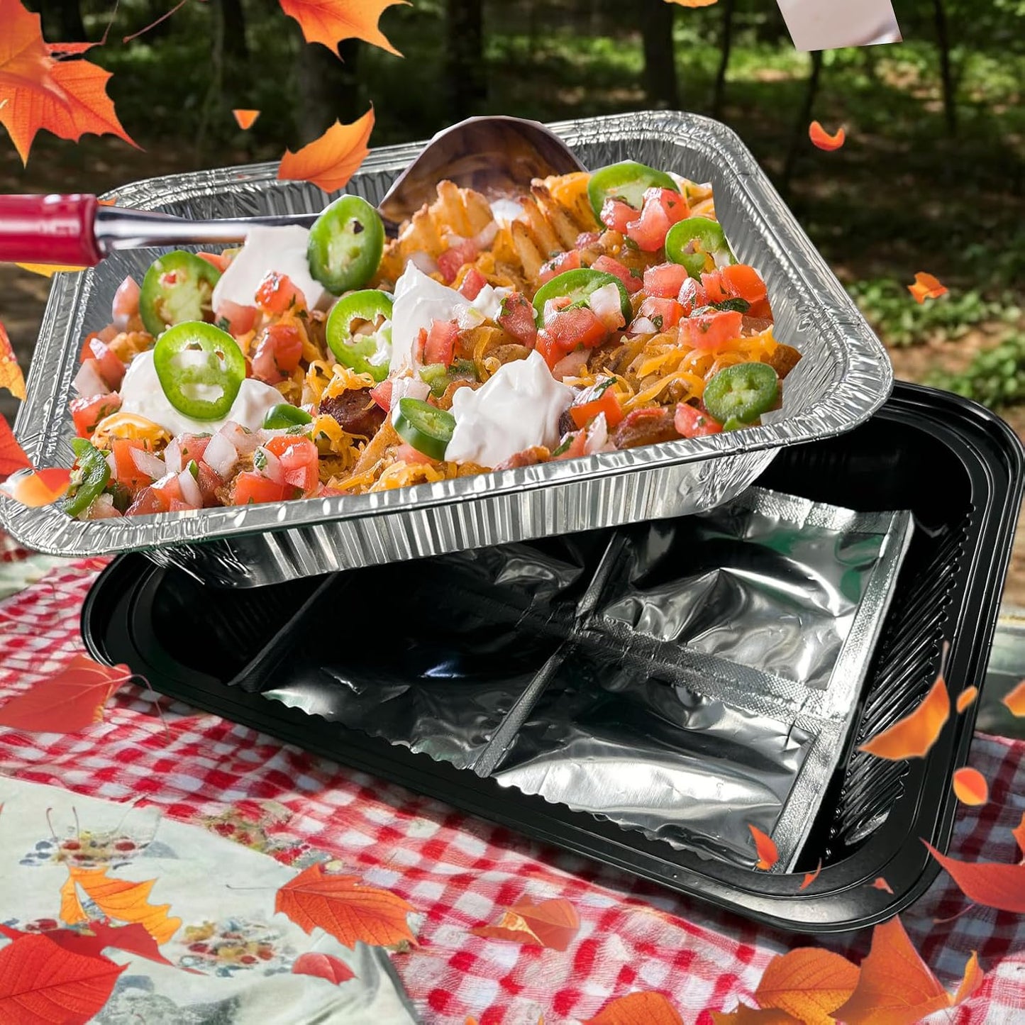 Flame-Free Catering Heat Pads & Buffet Kits – Sustainable Natural Mineral Food Warming Solution for Full & Half Pans (Party Kit/Pack of 8)