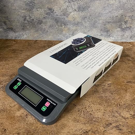 66LB 30kg Large Digital Kitchen Scale Food Scale for Baking Cooking Bread Meat Scales with Tare and Prep Counting LCD Display with Adapter, 6 Unit (Grey, 30kg)