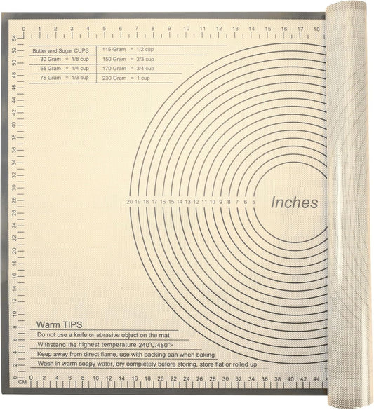 Silicone Pastry Mat 36x24 Inch - Kitchen Counter Nonstick Baking Mat Perfect for Dough, Pastry, Pie Crust, Fondant, Bread, Cookies, Pasta, Pizza