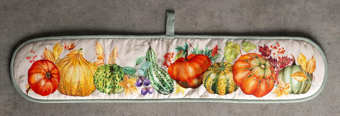 Maison d' Hermine Double Oven Mitts 100% Cotton 7"x35" Double Oven Mitt Heat Resistant BBQ Cooking Gloves with Loop, Baking, Grilling, Home, Kitchen, Handling Hot Pans (Lumina)