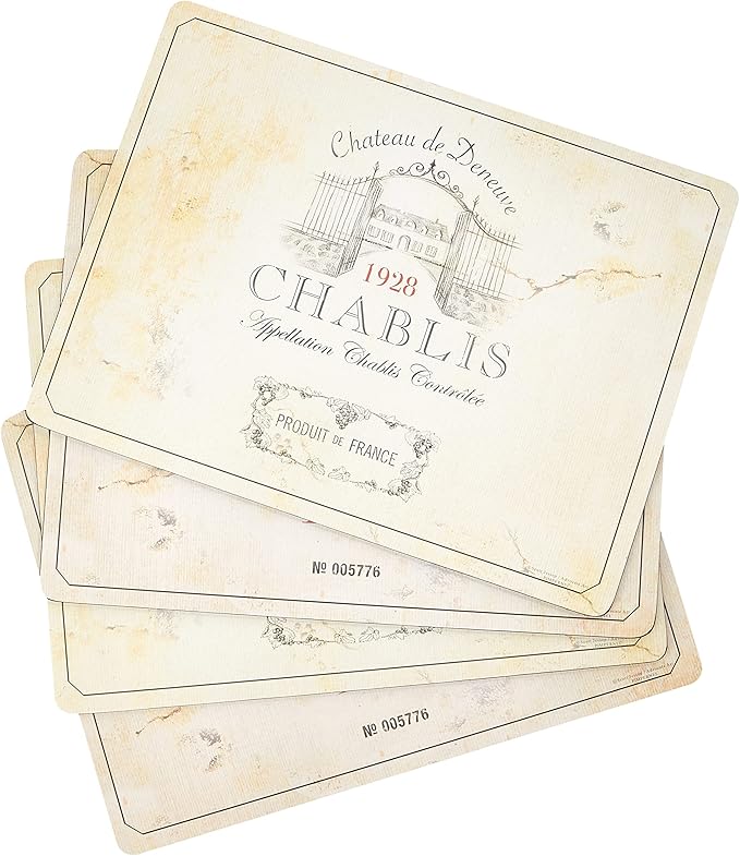 Pimpernel Exclusive Art Collection Placemats & Coasters Set (15.7" x 11.7") – Cork-Backed Boards with Lacquer Finish, Heat & Stain Resistant Dining Mats & Furniture Protectors for Table & Kitchen