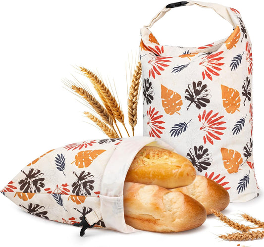 2 Pack Reusable Linen Bread Bag for Homemade Bread, Sourdough Bread Storage Bag Fresh Keeping - Reusable and Easy to Clean Storage Bag XL(19"x13")