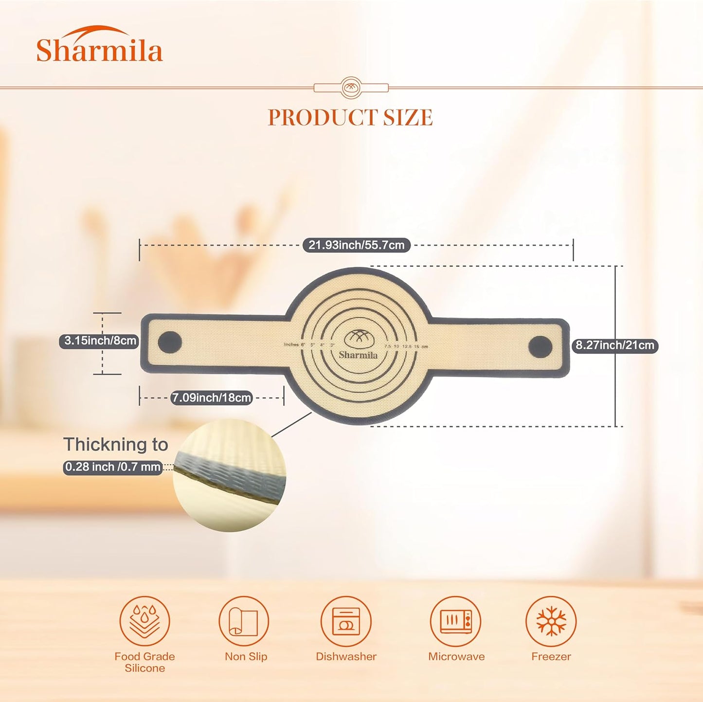 Silicone Bread Sling for Dutch Oven,[Non-Stick & Heat Resistant] Sourdough Silicone Bread Sling,2Pcs Round Reusable Bread Sling with Long Handles for Transfer Sourdough