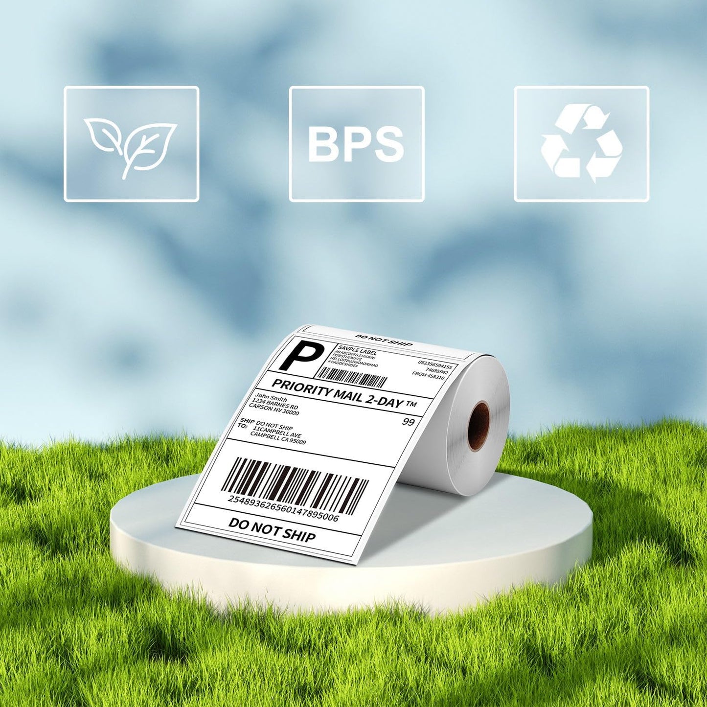 4x6 Direct Thermal Labels, 500 Labels/2 Rolls(250 Pcs per Roll), Mailing Postage Label for Shipping Packages, Strong Adhensive Shipping Label Compatible with POLONO, MUNBYN Thermal Printer