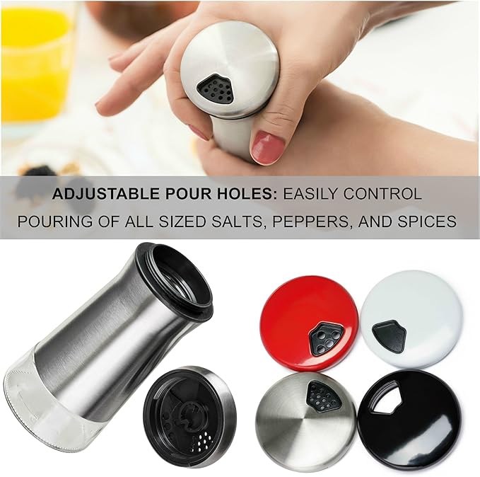 Salt and Pepper Shakers Set with Adjustable Pour Holes by CHEFVANTAGE - Bronze