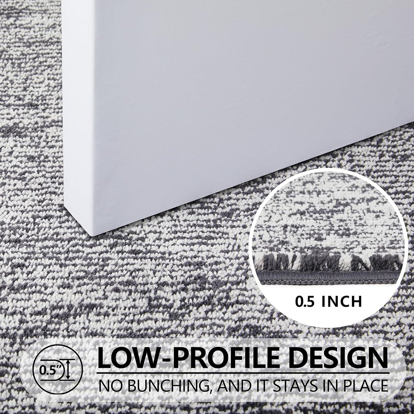 REFETONE Doormat, 36"x59", Indoor, Dark Grey - Absorbent, Non Slip, Machine Washable, Resist Dirt, Low-Profile Entry Rug for High-Traffic Areas