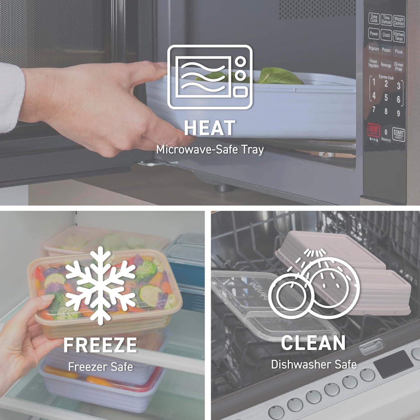 Bentgo Prep 60-Piece Meal Prep Kit - Reusable PFAS & BPA-Free Food Containers, 1-Compartment, 2-Compartment, & 3-Compartments - Microwave, Freezer, & Dishwasher Safe (Floral Pastels)