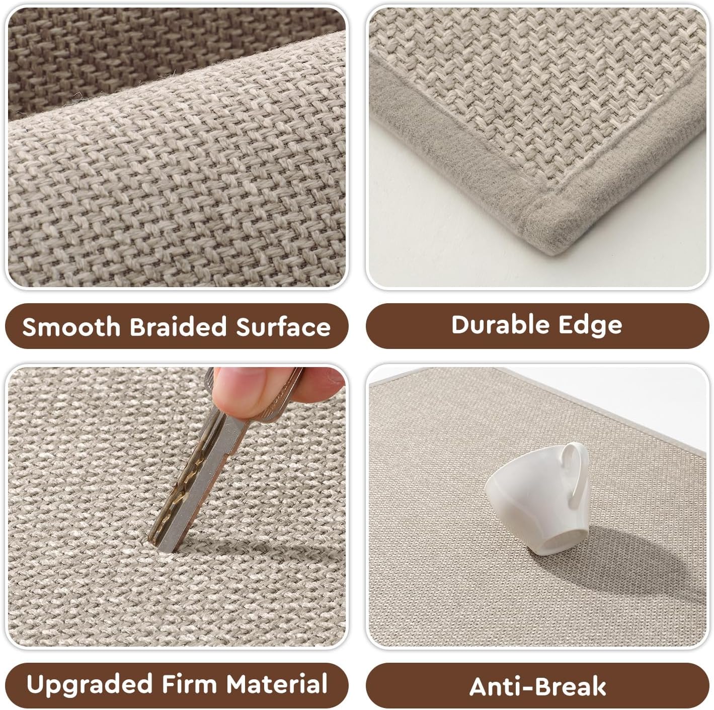 tchdio Kitchen Mats for Floor, Rubber Backed Kitchen Rugs Non Slip Washable, Superior Absorbent Kitchen Runner Rug Easy to Clean, Comfort Kitchen Floor Mat Front of Sink (Light Beige, 20" × 47")