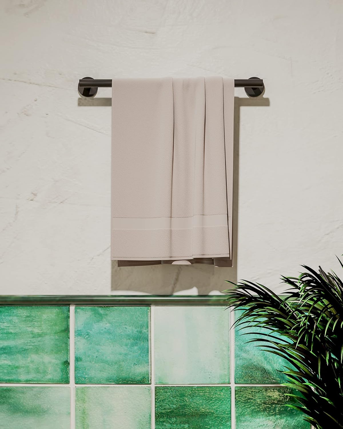 Towe Bar for Bathroom Kitchen Hand Towel Holder Dish Cloths Hanger SUS304 Stainless Steel RUSTPROOF Wall Mount (Matte Black 18-inch Center to Center)