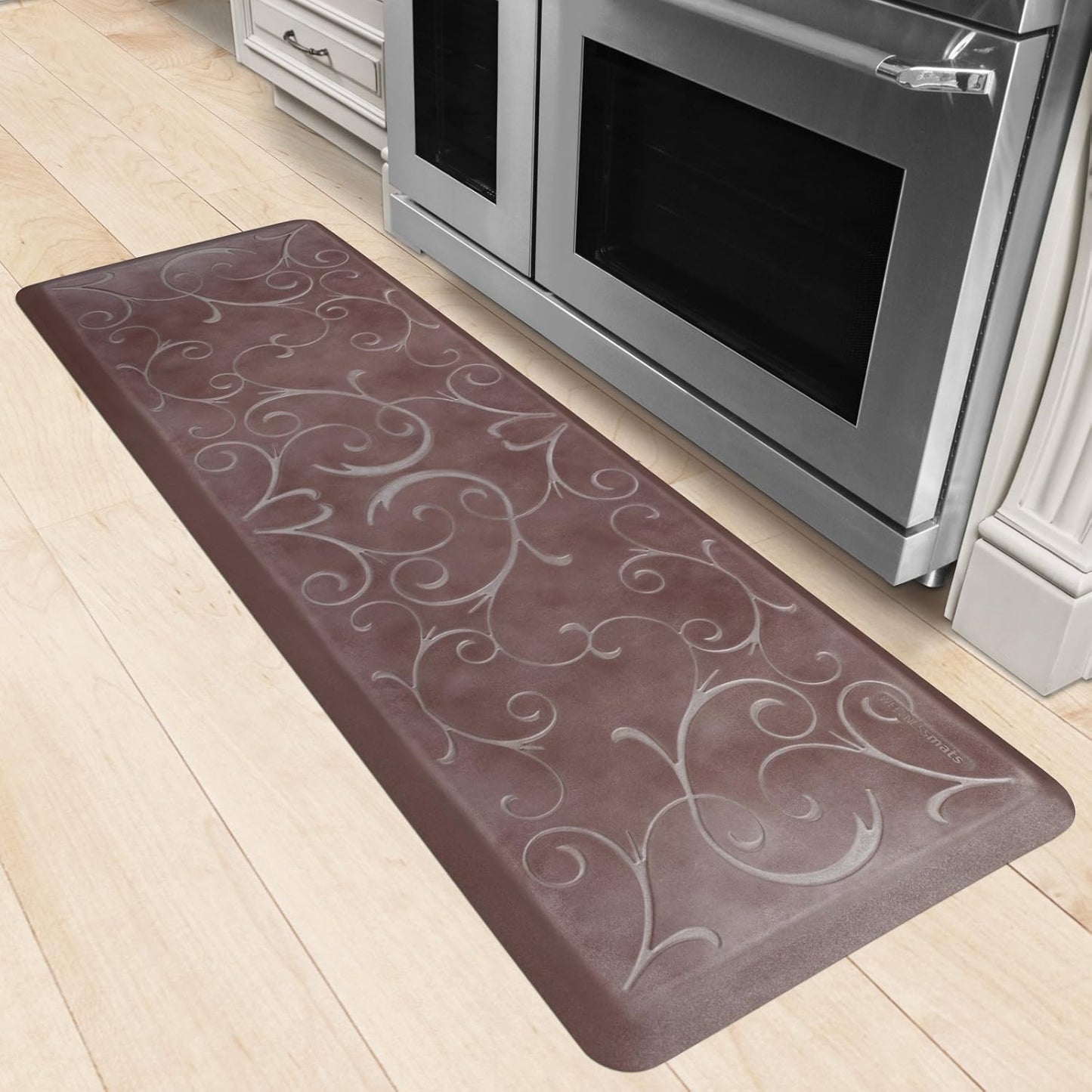 WellnessMats Bella Collection Anti-Fatigue Floor Mat, Polyurethane – Ergonomic Support Pad for Home, Kitchen, Garage, Office Standing Desk – Water Resistant - Made in USA