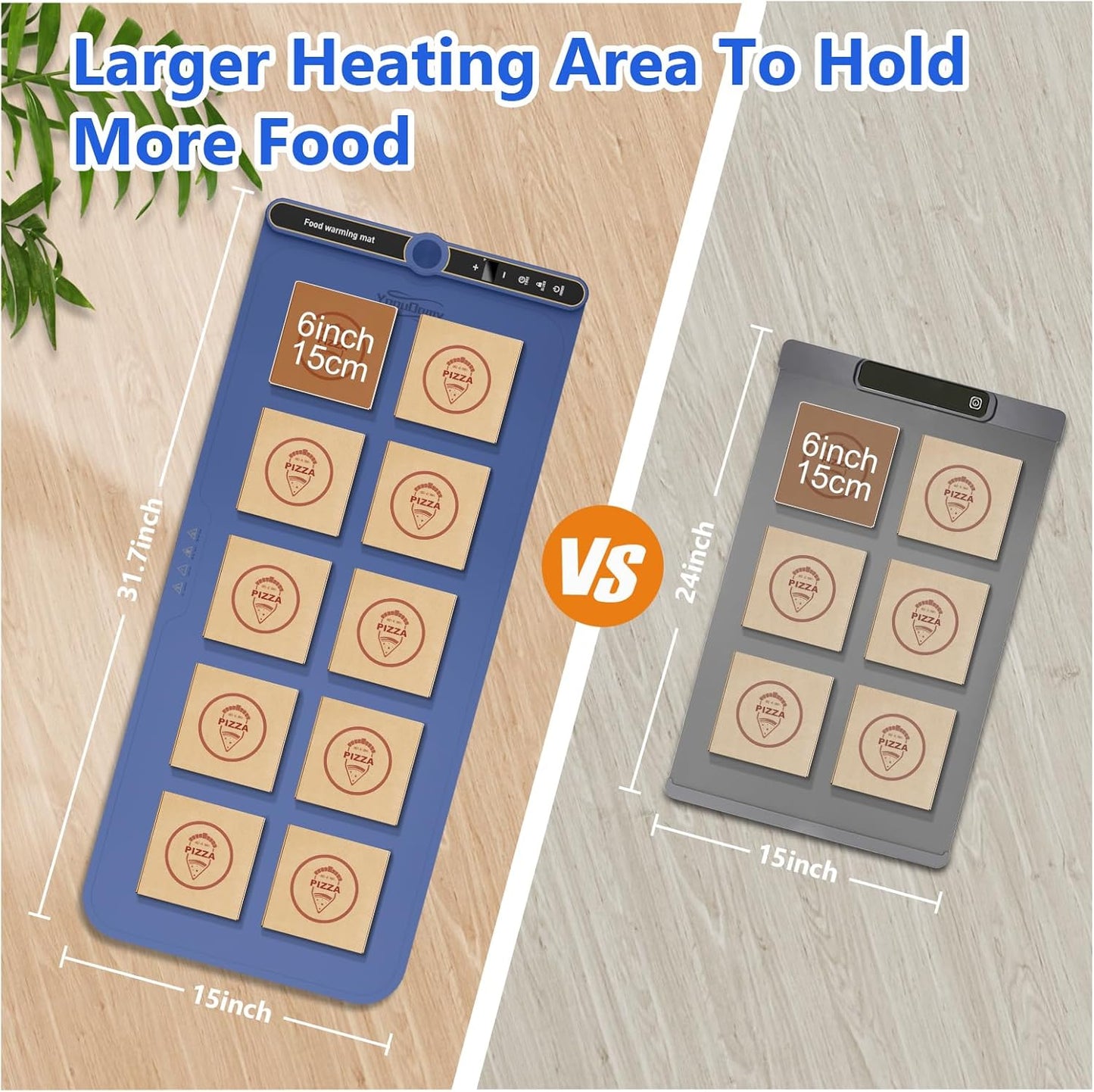 Warming Mat for Food Extra Large - Food Warming Mat, 31.7"x15" Heating Mat for Food with 9 Temperature Settings and 6H Timer, Full Surface Heating Warming Tray for Parties Daily Use(Blue)
