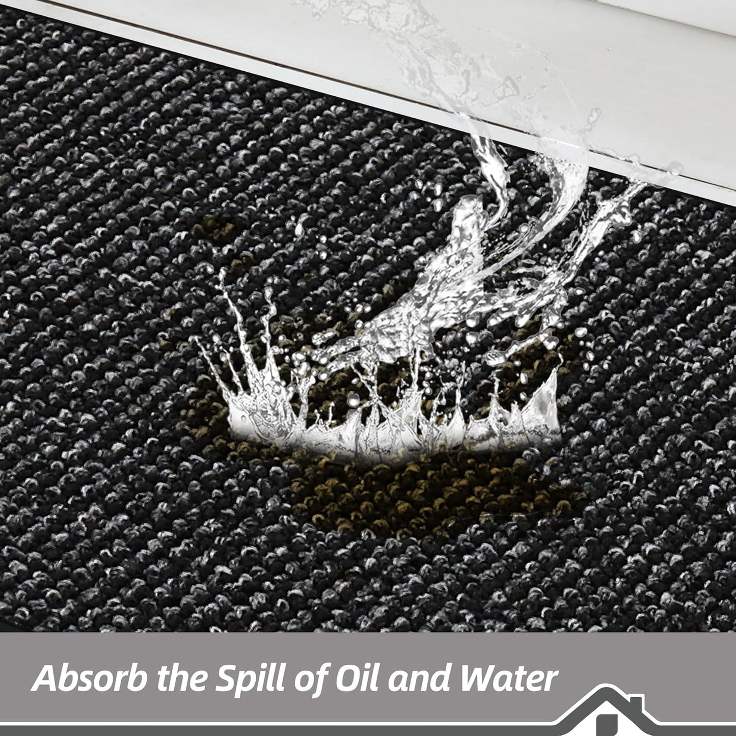 BEQHAUSE Kitchen Runner Rugs 24"x60", Non-Slip Kitchen Mats for Floor, Super Absorbent and Stain Resistant Kitchen Rug, Machine Washable Rugs for Kitchen, Hallway, Laundry & Sink, Black