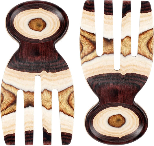 Salad Tongs, Salad Hand, Pakkawood Salad Tongs for Serving, Serving Utensils Set Salad Servers Set Kitchen Cooking Utensil