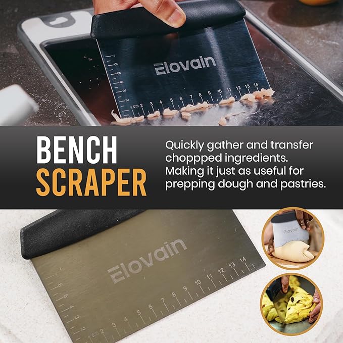 Stainless Steel Cutting Board Set – Double-Sided Hygienic Kitchen Board with Knife Sharpener, Scraper, Finger Guard – Dishwasher Safe, Non-Slip Edges, Multi-Function, Made in USA – 3-Piece Set