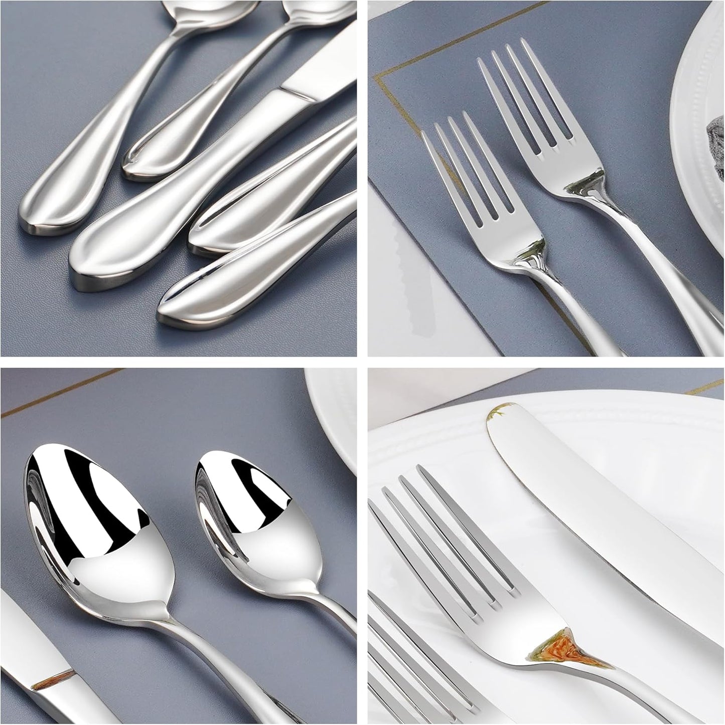 30 Pieces 18/10 Stainless Steel Flatware for 6, Heavy Duty Silverware Set, Forged Thick Kitchen Silverware, Dishwasher Safe, Ideal for Gift