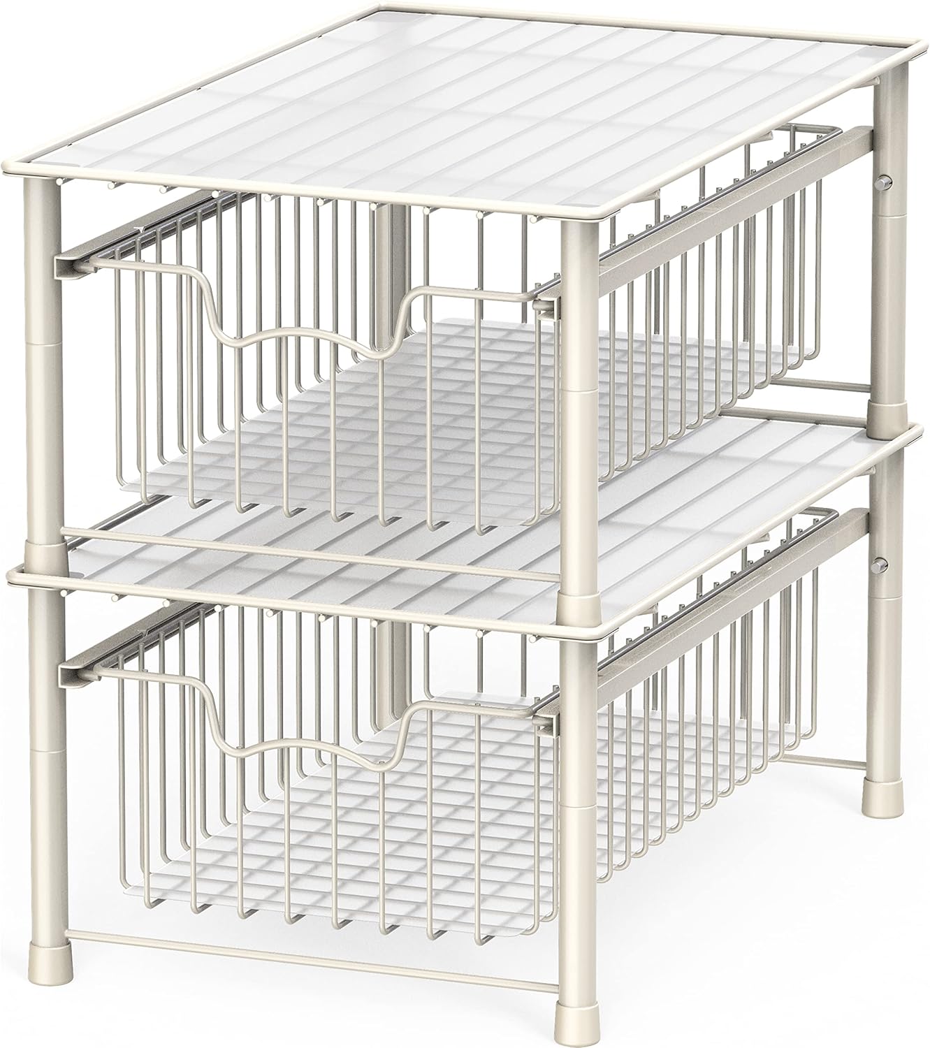 Simple Houseware Stackable Basket Drawer, White